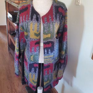 Vintage angora elephant sweater